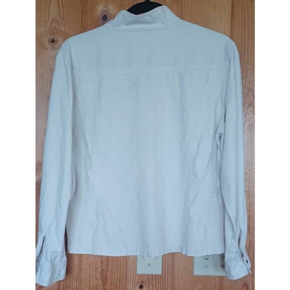 Great Cavalier Silk Cotton Embroidered Jacket Cream Color Women's Medium - Picture 3 of 7